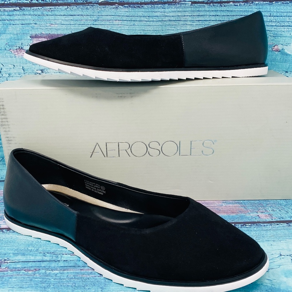 Aerosoles Platinum Night Spell Flat Suede 8.5 NEW